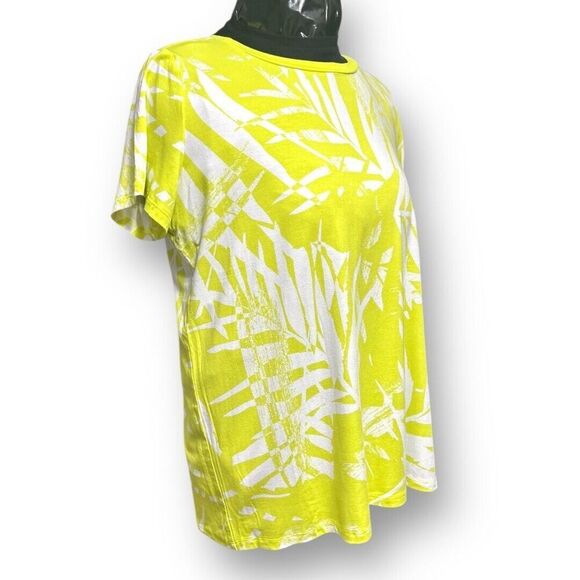 Torrid 2X Lime Green Palm Leaf Print Top Short Sleeve Blouse NWT Tropical Resort - Picture 3 of 11